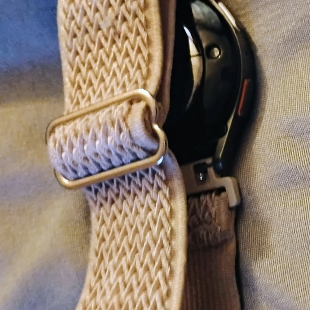 Samsung Smartwatch with Light Beige Woven Strap